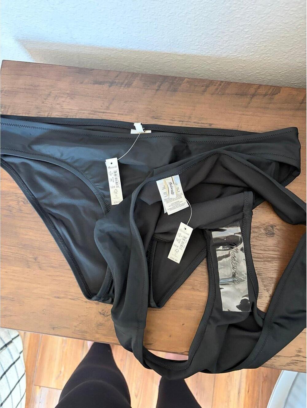 Bundle of 2 NWT Madewell Black Swim Bottoms size XL. $40 retail each